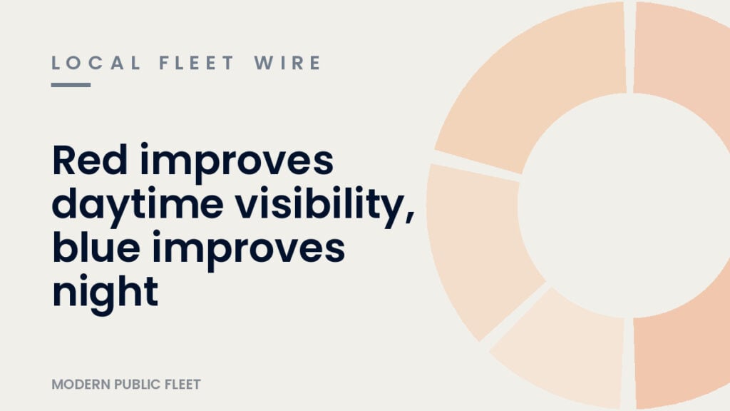 Modern Public Fleet Local Fleet Wire card reading: Red improves daytime visibility, blue improves night