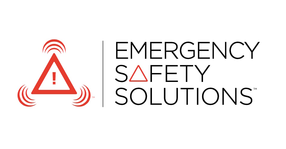 Emergency Safety Solutions logo with red triangle warning symbol and text wordmark