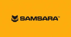 Samsara logo with fox icon on yellow background