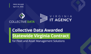 Press release announcement graphic for Collective Data statewide Virginia contract for fleet and asset management solutions